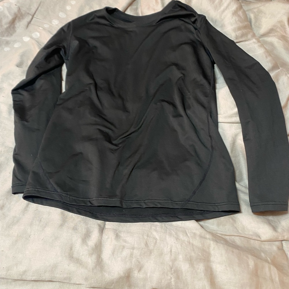 Elegant Black Long Sleeve Women's Compression Type Shirt